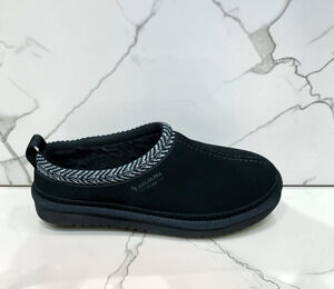 Koolaburra by UGG Men's Black Suede Fur Lined Slip On Slippers Size 8
